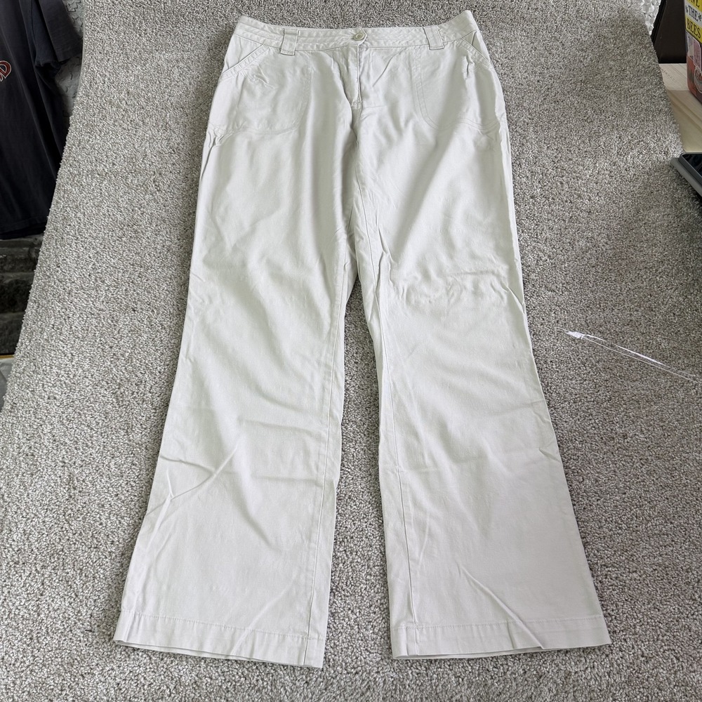 Woolrich Pants Womens 12 Beige Twill Khakis Straight Leg Stretch Casual Pockets